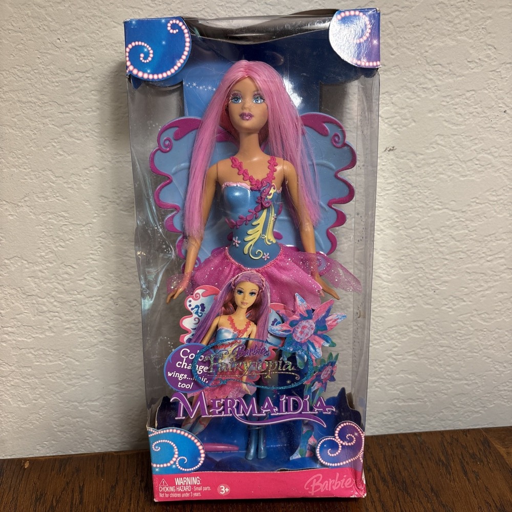 Barbie Fairytopia Mermaidia Doll #K2656 Color Change Hair and Wings NEW OTHER